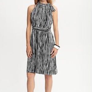 Banana Republic Navy and White Collar Tie Dress